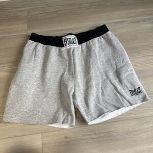 Vintage Everlast USA Men's Sweat Shorts Black Grey Cotton Gym Boxing XL Made USA